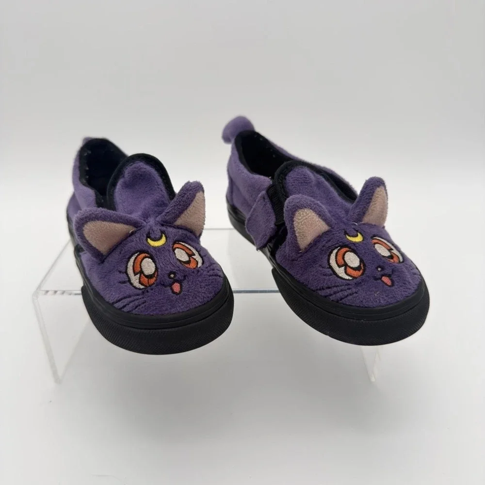 Vans x Sailor Moon Luna Slip-On V Purple Plush Toddler Shoes Size 9